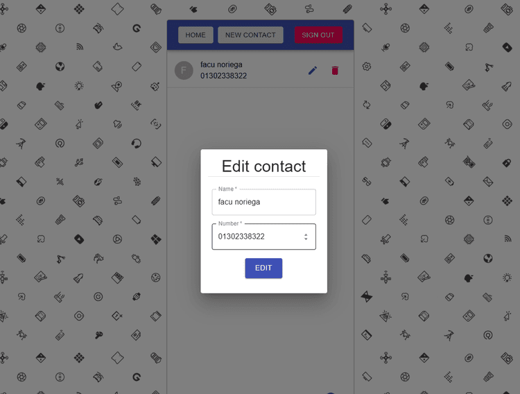 Project Contact list
